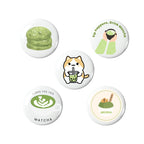 Matcha Pinback Buttons - Pack of 5